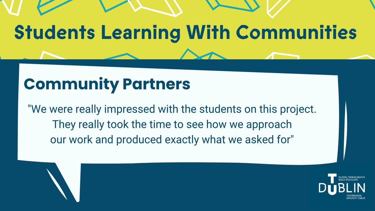 SLWCTUDublin's tweet photo. Participating in Community Engaged Research and Learning (CERL) benefits all collaborators, here is what our community partners have to say @WeAreTUDublin #communitypartners #students #cocreation #scienceshops https://t.co/p4Ix7ERrNc