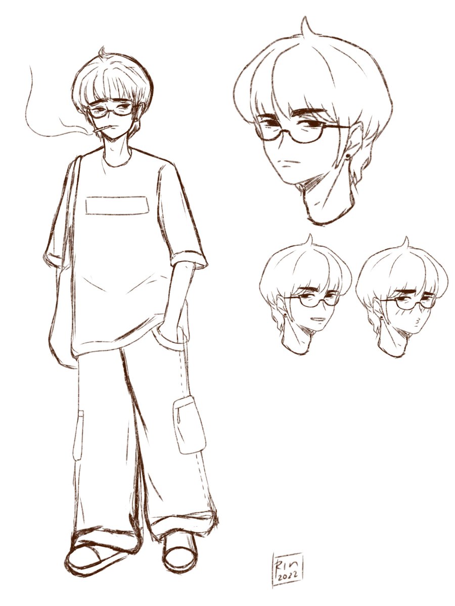 rorincatteu's tweet photo. just made an OC sketch. It's my first time making an OC so he doesn't have a name yet. Can ya'll suggest a name for him?? 🥺
he smokes casually and his height are around 5'6. other descriptions are not filled yet ( ╹▽╹ )

#ArtistOnTwitter  #ocart 
#artph https://t.co/hEidQmmwNS