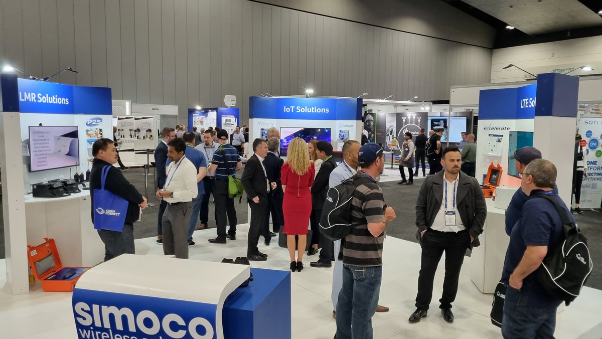 SimocoWS's tweet photo. Busy day at Comms Connect 2022 at the Melbourne Convention & Exhibition Centre. We are here until Thursday afternoon so feel free to drop by stand 108 for a conversation about your critical communication requirements.
#commsMELB #events #melbourne #communication #twowayradio #iot https://t.co/8bruz8Ajk7