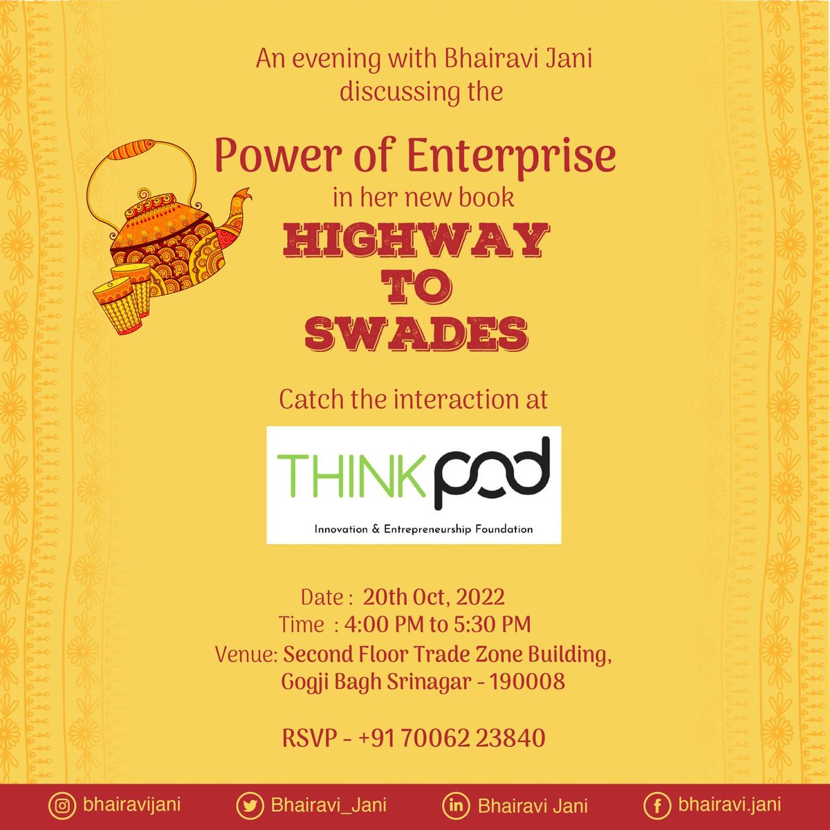 thinkpodcowork's tweet photo. Join us tomorrow at 4PM for an interaction session on enterprise and innovation. https://t.co/FpstPXANRl