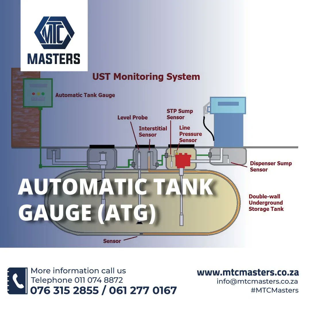 MTCMastersSA's tweet photo. Utilizing an Automatic Tank Gauge (ATG) has perfectly replaced the manual dip-stick measuring as the preferred stock control answer for retail fuel sites with underground fuel storage tanks. #MTCMasters https://t.co/uUUNpBgtxu https://t.co/v1fmDBlIdB