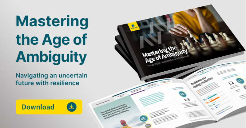 AvivaBusiness's tweet photo. Our latest research reveals employees' shifting views on employment, money and wellbeing within the workplace.

Discover how to empower your employees to master their finances and wellbeing during challenging times 👇

#AgeOfAmbiguity