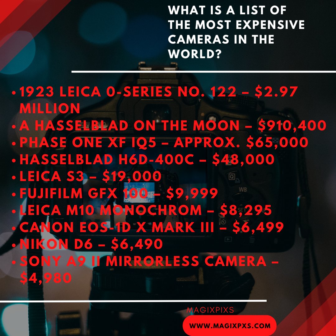 MagixPixs's tweet photo. The List of the Most Expensive Cameras in the World.
.
.
.
.
.
.
.
.
.
.
.
.
.
#infographic_design #infographicmedia #magixpixs #expensiveep #camerastotsandmamas #expensivebutworthit #carsandcameras #knowledgeisthekey #canvaswork #canvapost #canva #cameras #expensive #world #list https://t.co/BPjbbf0Vix