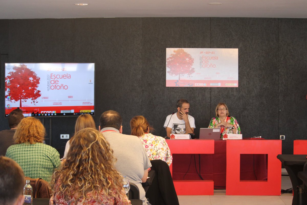 Comienza el Itinerario formativo para cuadros sindicales #EscuelaDeOtoño con Carlos Gutiérrez, Secretario Confederal de Estudios y Formación Sindical, y Ana Artiles Secretaria, SG Formación Sindical y Cultura del Trabajo de CCOO Canarias. #FormaciónSindical