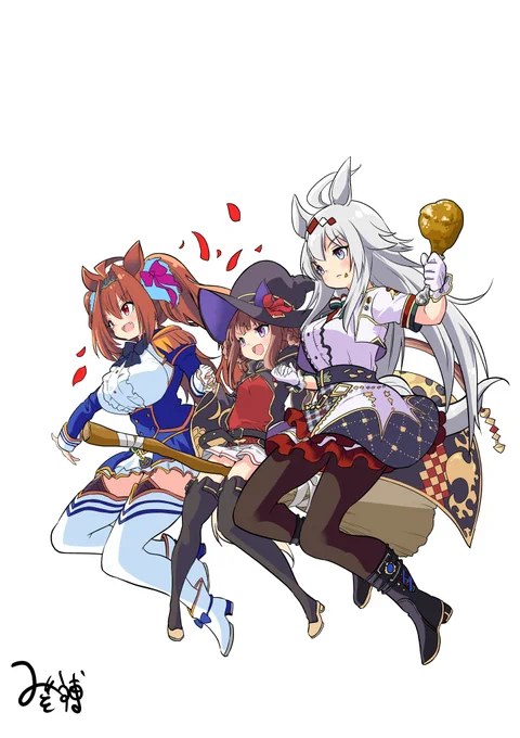 今回はこの3人でいきました。コテンパンに負けましたが3位入着のスイープが歌ってくれたのでヨシとします。お疲れ様でした。 #ウマ娘 #ライブラ杯 