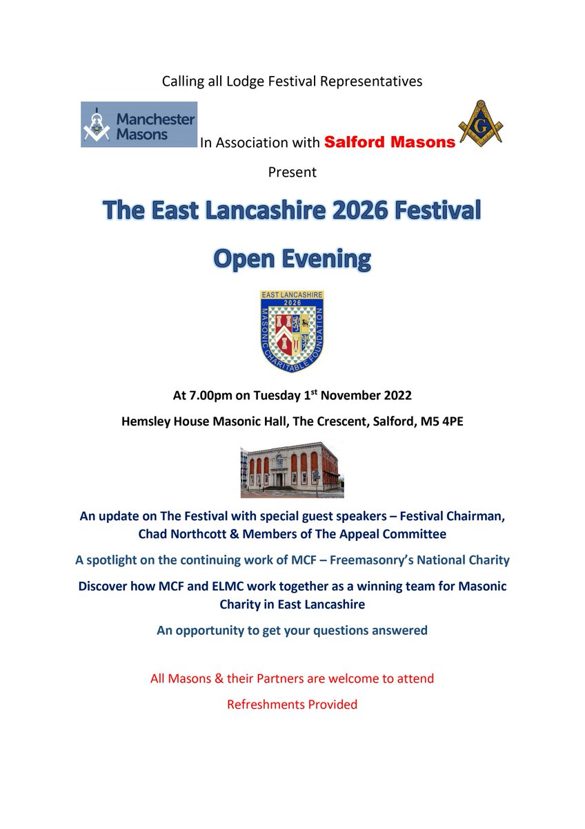 Festival Open Evening 1st November 2022 - manchestermasons.com/festival-open-…