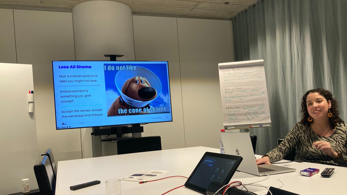 carolinadlsota's tweet photo. Loved being part of @AnnaJMcDougall 's workshop on technical talks and #publicspeaking. Learnt about keynote planning, structure, submission, delivery... 

Looking forward to the next opportunity to put the tips into practice! 🙌🙌 https://t.co/MrTWzn9153