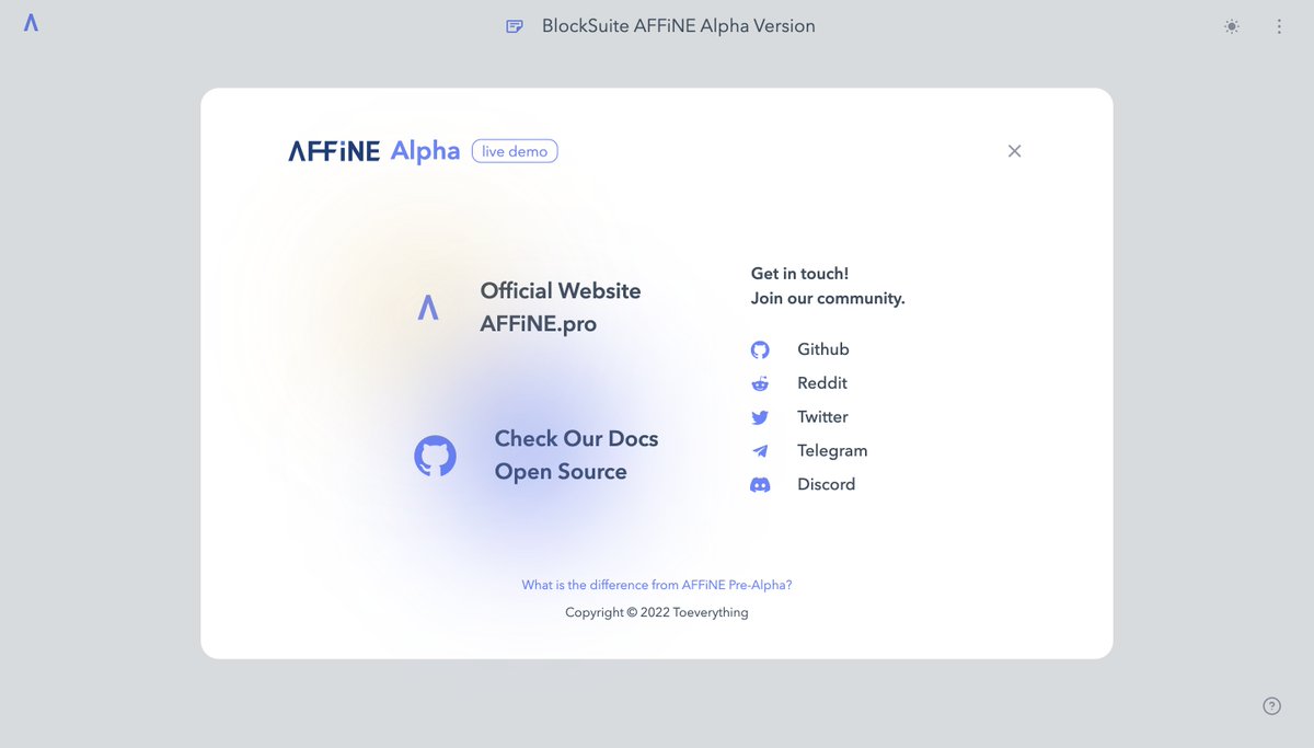 AFFiNEOfficial's tweet photo. We previously shared a sneak peak of the new AFFiNE release. How would you like early access?
We'll be letting #AFFiNE #Ambassadors try it out, learn more and apply here: https://t.co/NLl9ECF92i https://t.co/Wki0Ms0pBF