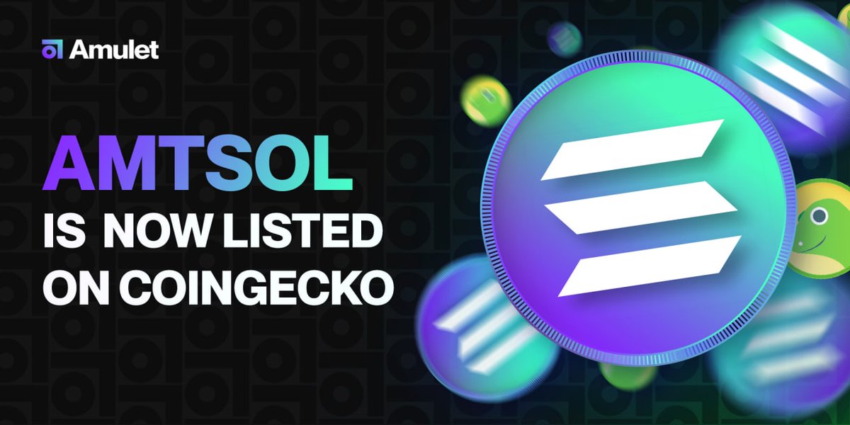 AmuletProtocol's tweet image. 🧿x🦎= 🤝

We&apos;re delighted to confirm $amtSOL has now been listed on @coingecko 🚀

$amtSOL is an interest-bearing token as well as liquid $SOL derivative and proof of ownership of $SOL staked by users in Amulet&apos;s liquid staking pool 🤑

Track it here: coingecko.com/en/coins/amule…