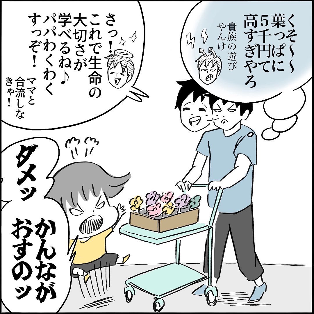 【育児漫画】
草嫌いのパパがお花の素晴らしさを教えてみた1/2 