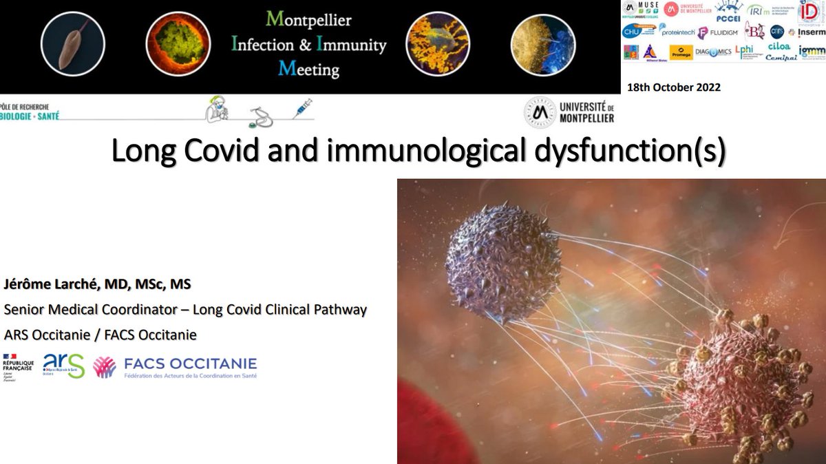 Jerome_Larche's tweet photo. Merci pour votre accueil .@MIIM2022 et vos questions 🙂sur #covidlong et dysfonctions immunologiques!!
Très bon congrès scientifique sur #infection et #immunité, où j'ai pu partagé les enjeux actuels du #covidlong. @umontpellier #IRIM @Inserm @CHU_Montpellier @ARS_OC @apresj20 https://t.co/AfTnqsDqAL