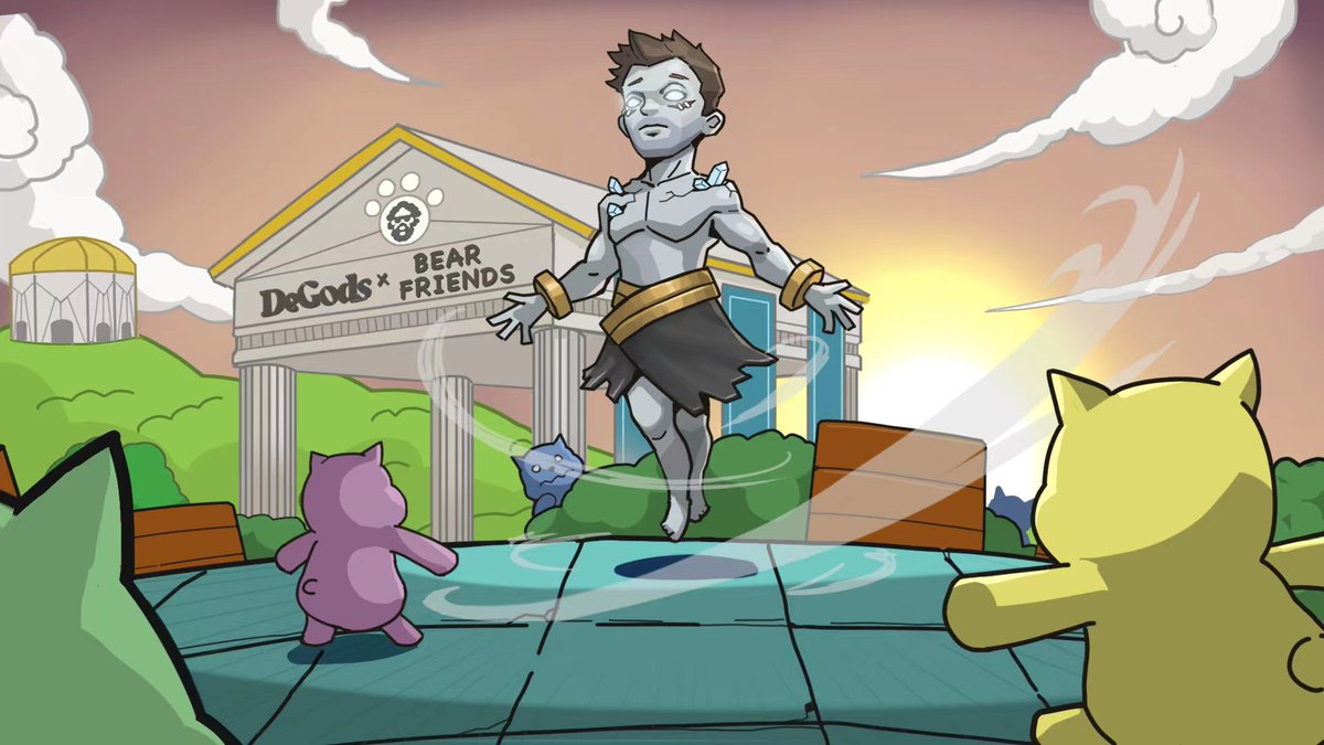 BearFriends_NFT's tweet photo. Web3 has no borders ⚔️⚔️⚔️

@DeGodsNFT has arrived in the bear friends' main game as one of the bosses, are you ready for battle in our bear forest? 🤪🤪🤪

10 followers who RT will be granted access to bear yummies!🐻🐻🐻 https://t.co/fGK7ciCmDh