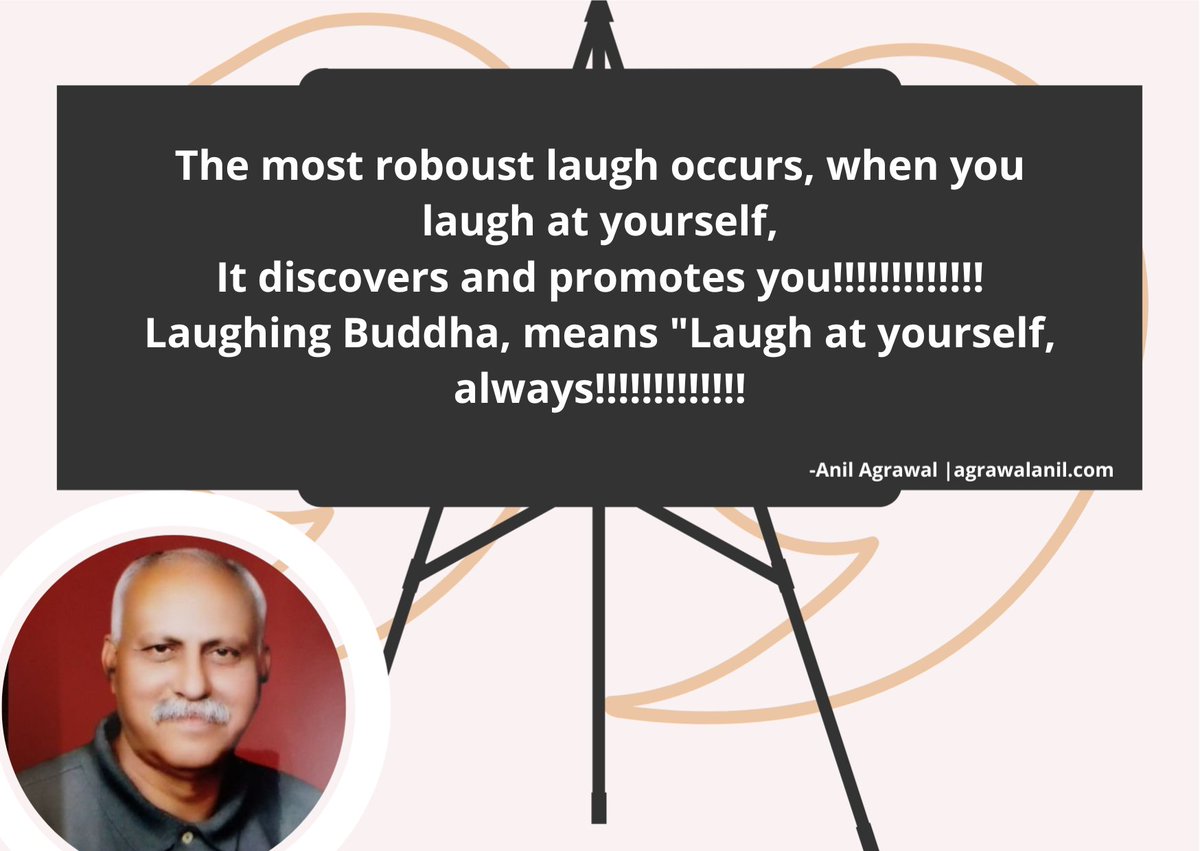 anil_agrawal0's tweet photo. The #most #roboust #laugh #occurs, when you #laugh at #yourself,
It #discovers and #promotes you!!!!!!!!!!!!!
#Laughing #Buddha, #means "
#Laugh at yourself, always!!!!!!!!!!!!! https://t.co/p34ywLOH6j