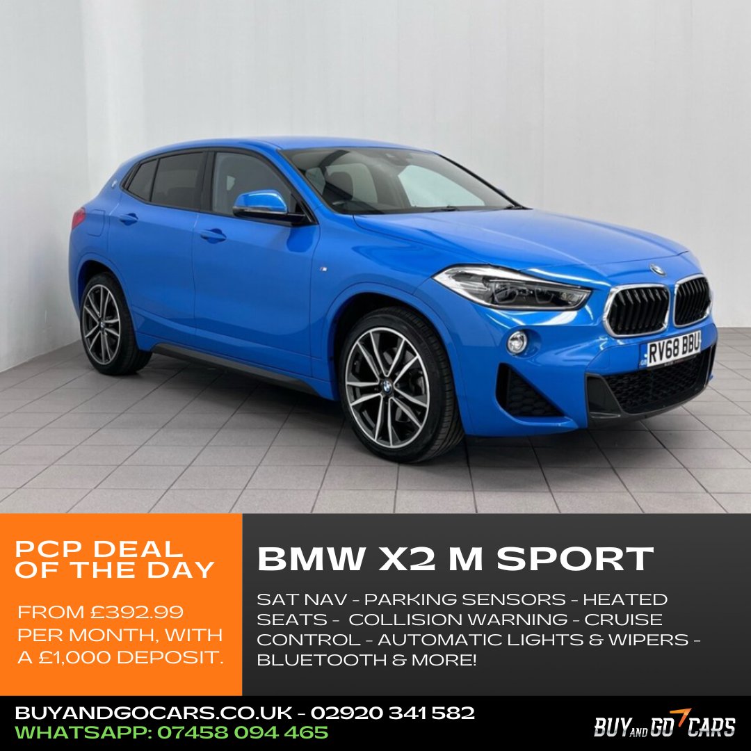 BuyAndGoCars's tweet photo. ‼️ PCP DEAL  - From £392 per Month, with a £1,000 Deposit* ‼️

Buy and Go Cars have recently taken into stock this BMW X2 M Sport finished in stunning Misano Blue!

Sat Nav -  Parking Sensors -  Heated Seats - Collision Warning &amp; more! 

View Advert: https://t.co/FFW8mzD848 https://t.co/WxQUM91MQ4