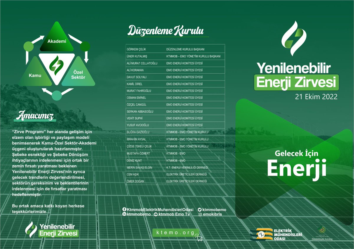 EUD2002's tweet photo. Derneğimizin desteğiyle düzenlenen ve Dernek Başkanımız Sn. Cem Aşık ile Dernek Genel Sekreterimiz Sn. Ömer Doğan'ın danışma kurulunda yer aldığı, Kıbrıs EMO organizasyonu "Yenilenebilir Enerji Zirvesi", 21 Ekim 2022 Cuma günü saat 09:30'da Kıbrıs'ta başlayacak. https://t.co/00XeDIevpb