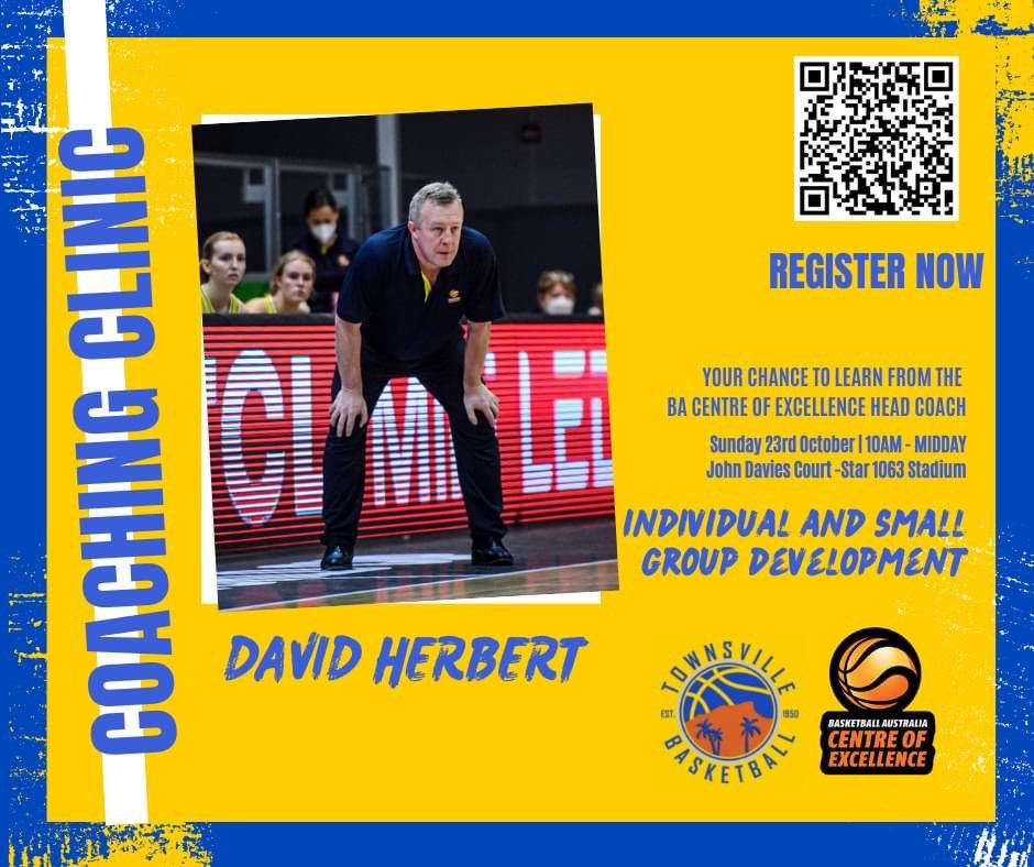 Valuable coach development opportunity for coaches in the north with @TownsvilleBball hosting @BACentreofExcel Women’s head coach @Herbiehoops for a clinic