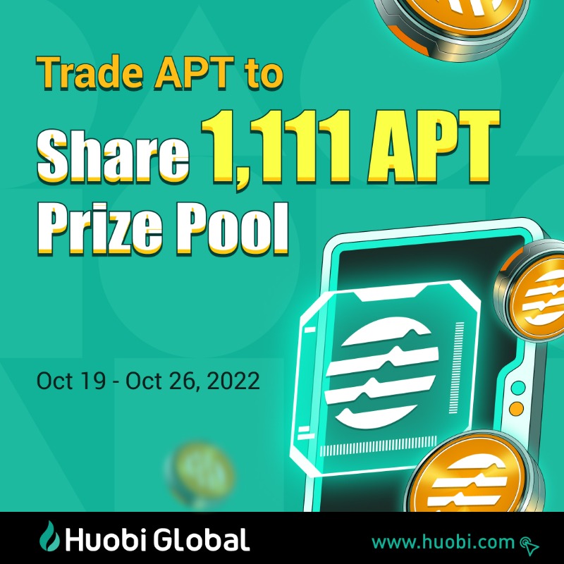 HTX_Global's tweet photo. 🚀Start your one-stop $APT trading journey at #Huobi

🙌Do not miss
💥200% Staking APY  
💰&amp; Mega $APT prize pool

😍5 ppl * $20
🔹Follow @HuobiGlobal @AptosFoundation
🔹RT + Tag 3
🔹Comment Huobi UID👇