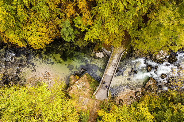 ot_pays_de_gex's tweet photo. Vous le reconnaissez vu du ciel ? Il s'agit du pont de ... 🍂 Nous vous souhaitons une belle semaine dans le #paysdegex et sa station #montsjura  📸 © Benjamin Becker #pont #automne #valserine #rivière #diable #promenade https://t.co/9DFLrKrB4a