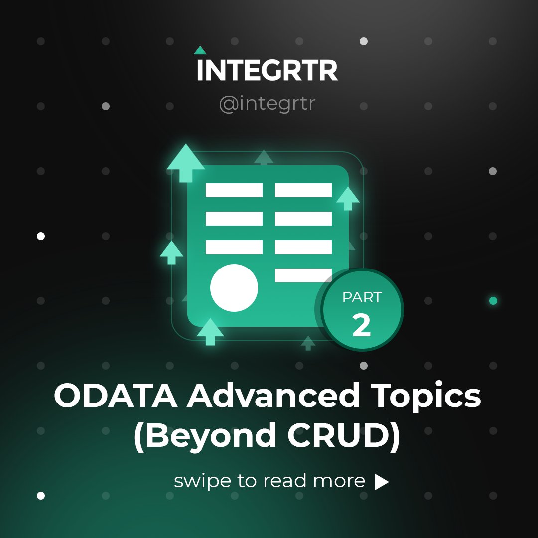 integrtr's tweet image. Mini Learning 📚 | OData Advanced Topics (Part 2)

We&apos;ve talked about the basics of #OData and even some advanced topics. Let&apos;s expand on that knowledge and learn about deep entities, file consumptions and more in this #miniLearning edition 👇

#SAP #ABAP #REST #INTEGRTRAcademy