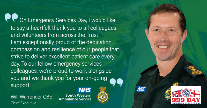 As today is #EmergencyServicesDay, we wanted to say a huge THANK YOU to those who work &amp; volunteer in the emergency services across the country. 🚑🚓🚒

Especially to all of #TeamSWASFT for their commitment and hard work - we couldn’t do it without you!💚

<a href="/Will_SWASFT/">Will Warrender</a> #Team999
