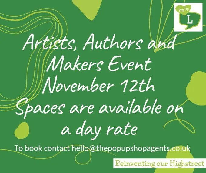 MVforBusiness's tweet photo. Have you visited the @popuplhead store @ShopSwanCentre?
They have some spaces available at a daily rate for Artists, Authors, and Makers Event on November 12th.
Email - hello@thepopupshopagents.co.uk to book.
#popupleatherhead #reinventingthehighstreet #sholocal https://t.co/78FfU0sgFq