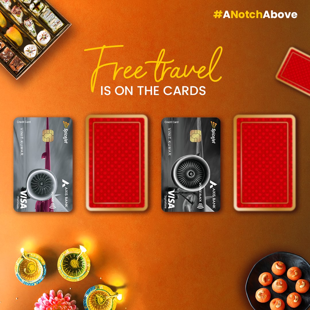 SpiceClubSG's tweet photo. Get the SpiceJet Axis Bank Credit Card and add some spark to your Diwali with unmatched rewards. Sign up today and make your festive season brighter.
#ANotchAbove #SpiceClub #FlySpiceJet #SpiceJet #FrequentFlyerProgram #JoinSpiceClub #LoyaltyProgram #Aviation #EVouchers #gifting https://t.co/VJuNSxzj7T