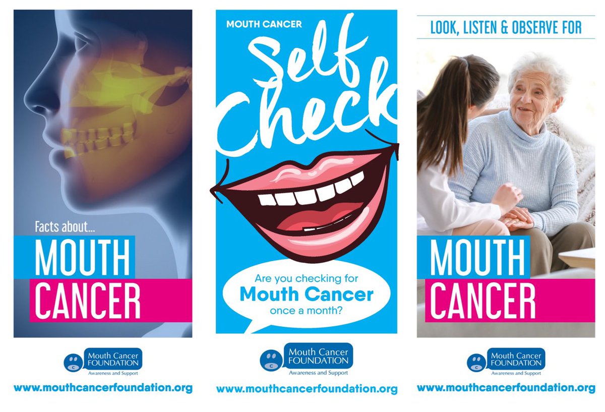 MouthCancerMCF's tweet image. We have leaflets and posters available FREE of charge for all dental practices, doctors and hospital waiting rooms, schools and pharmacies that wish to display them for #MouthCancerActionMonth.  For free materials please email info@mouthcancerfoundation.#mouthcancerfoundation