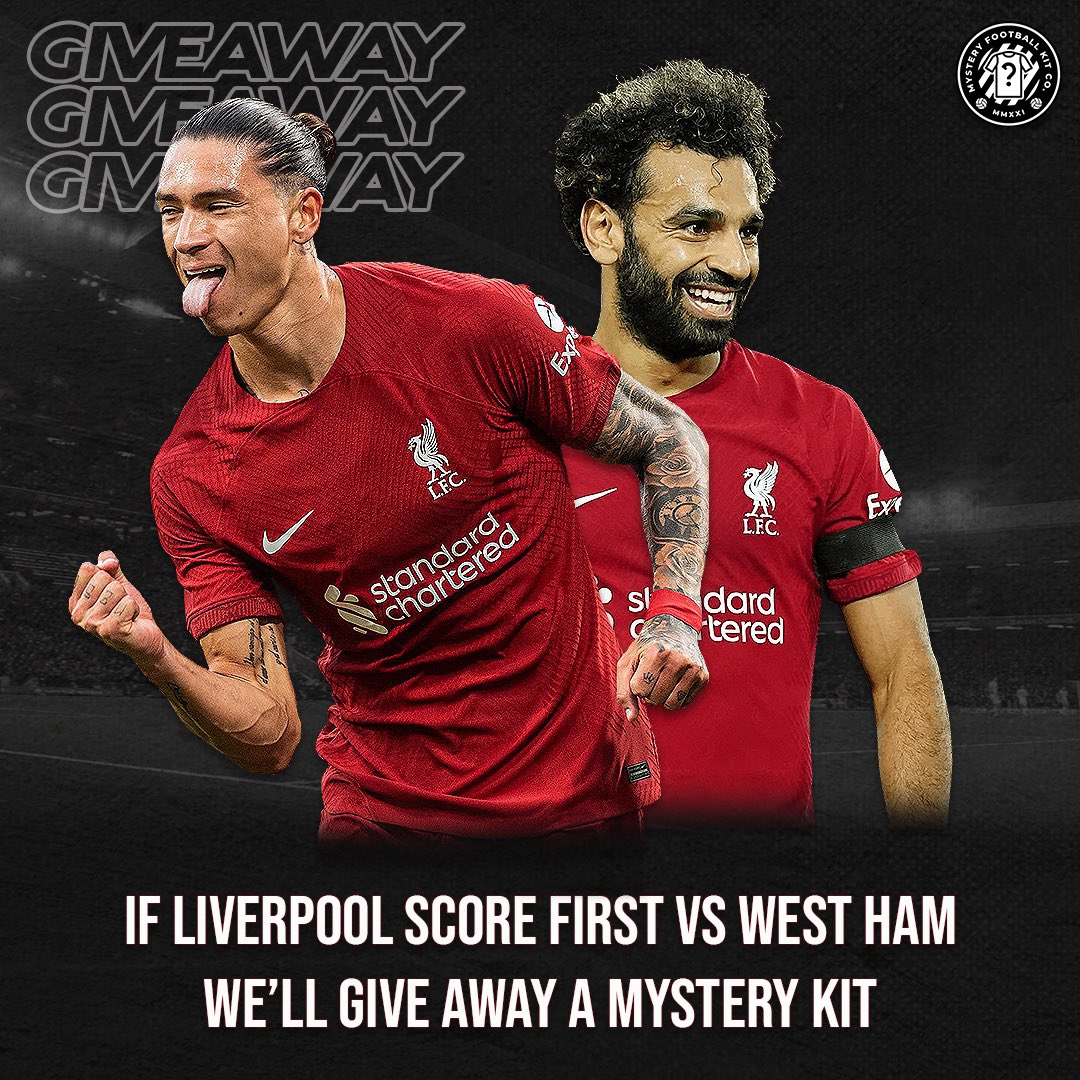 MysteryFootyco's tweet photo. 🚨 GIVEAWAY 🚨 

If Liverpool score first vs West Ham we’ll give away a mystery football kit box 📦🔥

To enter-

1️⃣Follow @MysteryFootyco 

2️⃣ Retweet 🔁

Good Luck 🤞 

Winner announced tomorrow 📅 https://t.co/cF8u1QUgXj