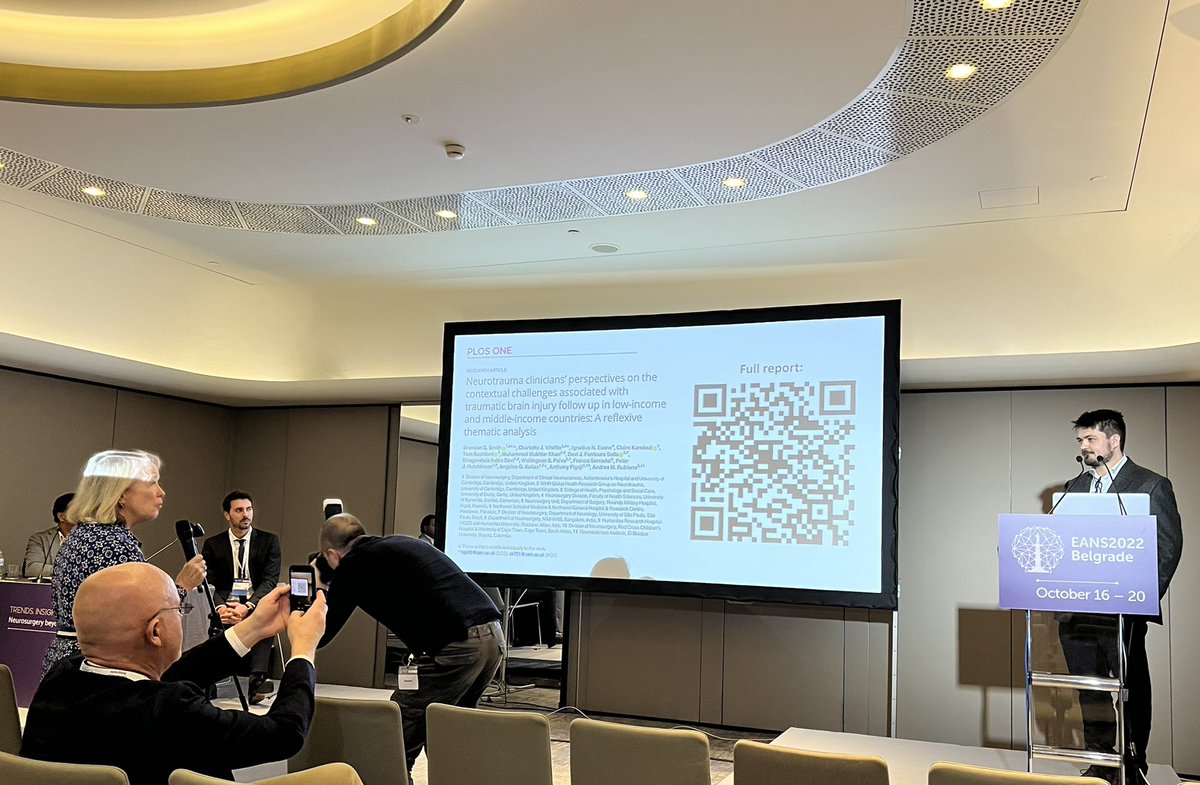 tumpastasa's tweet photo. Amazing work @BranGSmith on #qualitative research on neurotrauma clinician’s perspective on long term follow up in LMICs! Very important message and heated discussion on the importance of #qualitative research in neurosurgery ! 
@EANSonline50 @global_neuro #Neurosurgery https://t.co/ScEL48eCuf