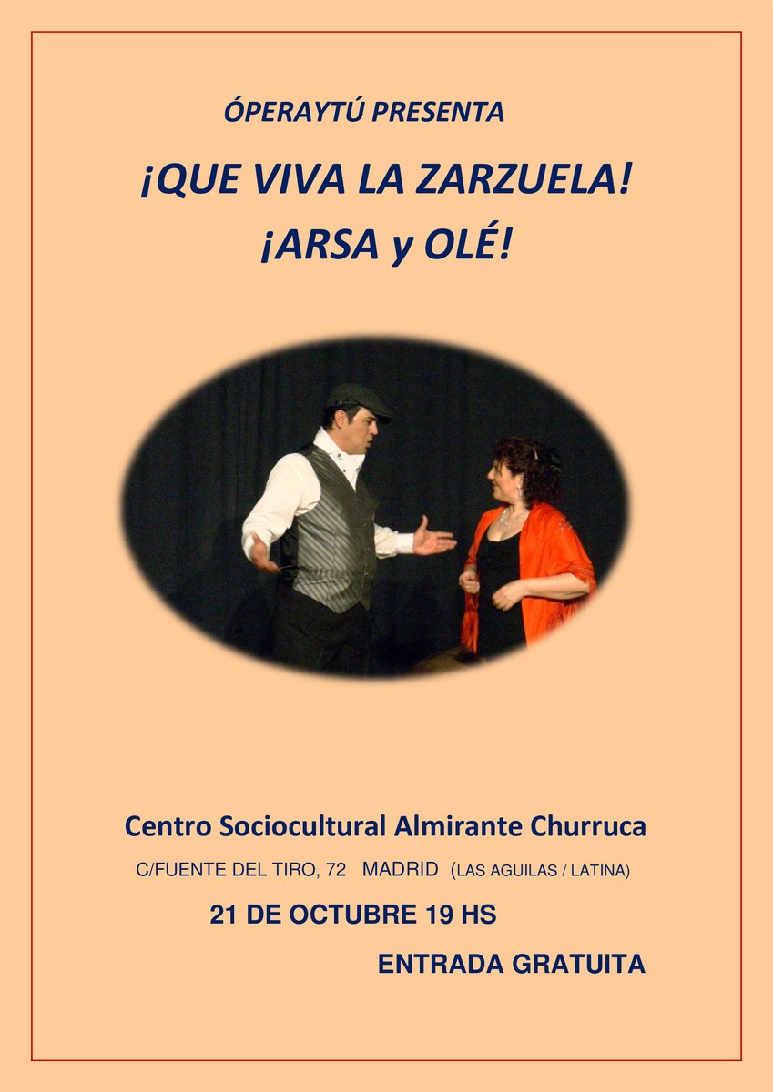 operaytu's tweet photo. ÓPERAYTÚ se complace en anunciar su próximo espectáculo: ¡Que viva la Zarzuela! ¡Arsa y Olé! https://t.co/IcWMSc7FG7