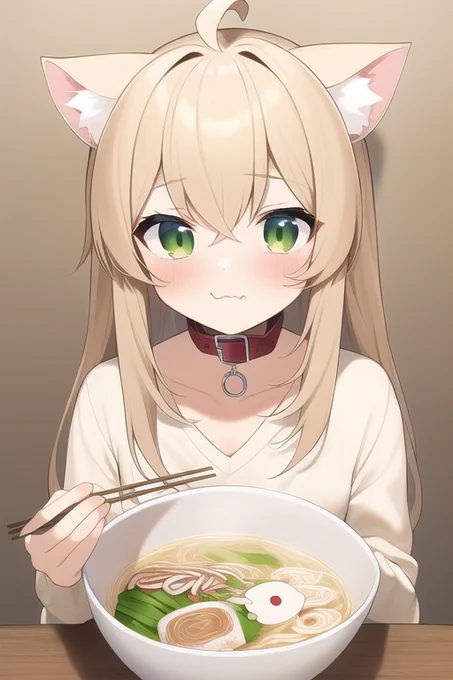 AI君にラーメン食べてる画像作ってもらた #NobelAI 