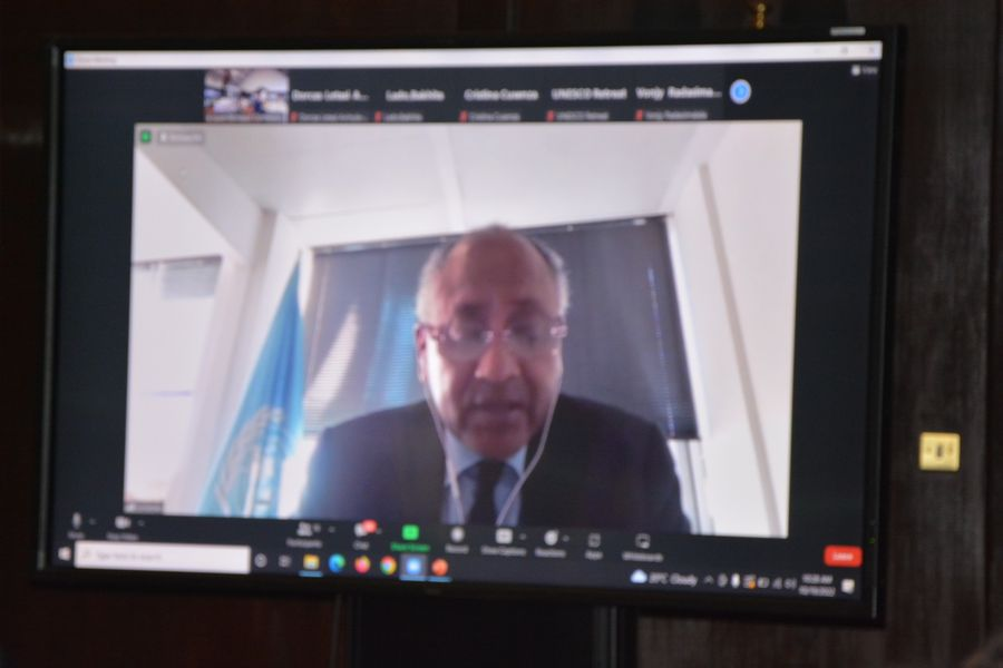 UnescoEast's tweet photo. ADG/PAX @eddymatoko joined us virtually to encourage and strengthen UNESCO Field Office Network #unesconai2022 retreat happening in #nairobi https://t.co/hnq8nXWlMM