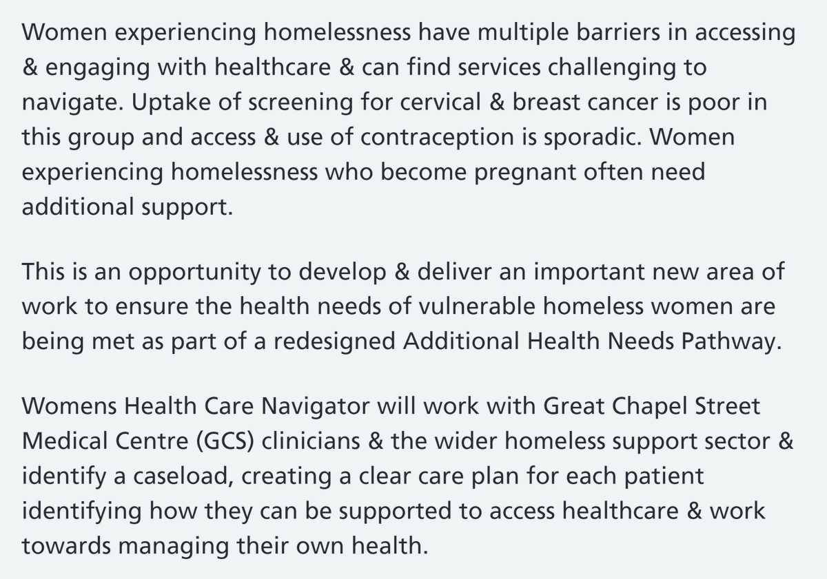 Dominic Williamson (@domwilliamson13) on Twitter photo Please RT to help the wonderful <a href="/gcsmedcentre/">Great Chapel Street Medical Centre (HHCIC)</a> homeless healthcare centre in #Soho #Westminster find a "super-awesome" Women's Health Care Navigator.
Closing date 31 Oct.
#multipledisadvantage #homelessness #homelesshealth #jobs #NHSJobs #carenavigator
jobs.homeless.org.uk/jobs/womens-he… Please RT to help the wonderful <a href="/gcsmedcentre/">Great Chapel Street Medical Centre (HHCIC)</a> homeless healthcare centre in #Soho #Westminster find a "super-awesome" Women's Health Care Navigator.
Closing date 31 Oct.
#multipledisadvantage #homelessness #homelesshealth #jobs #NHSJobs #carenavigator
jobs.homeless.org.uk/jobs/womens-he…