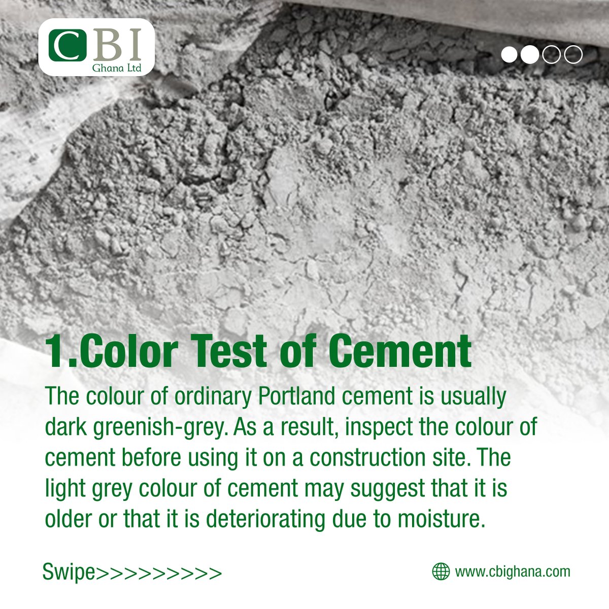cbighana's tweet photo. Cement is the most commonly used building material. The quality of cement can be tested in the lab, but most of them necessitate the use of large apparatus.
However here are 3 tips from CBI Ghana to test the quality of your cement.
#CBIGhana #BuildYourDream #Supacem #CementTips https://t.co/AM2VdUFldp