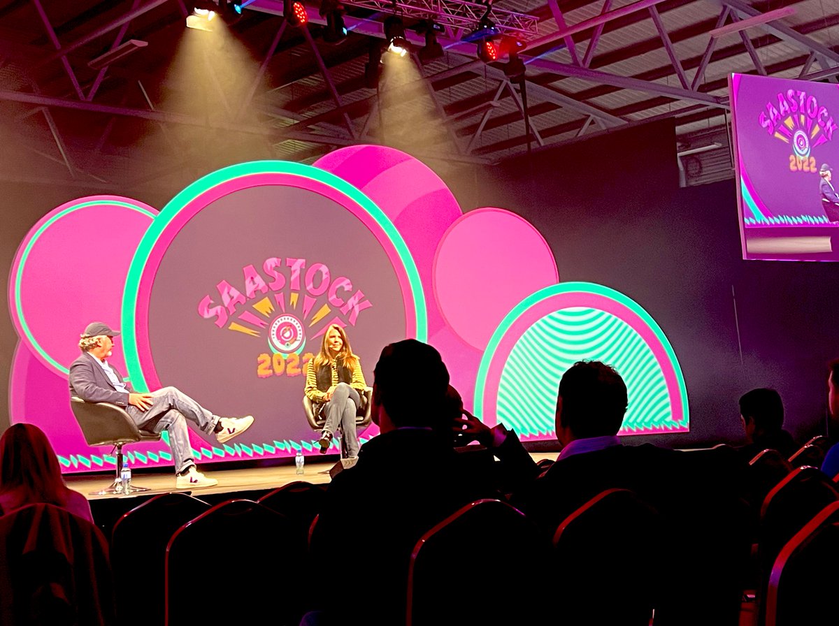 LilyCovington's tweet photo. @carrie_loves_ kicking off the morning an incisive interrogation for Nigel Verdon at @railsr_ 🔥 Some brutal honesty and golden truths to avoid the creep to mediocrity driven by Uber scaling 📈 @SaaStock #SaaStock https://t.co/kcEPdrWZwz