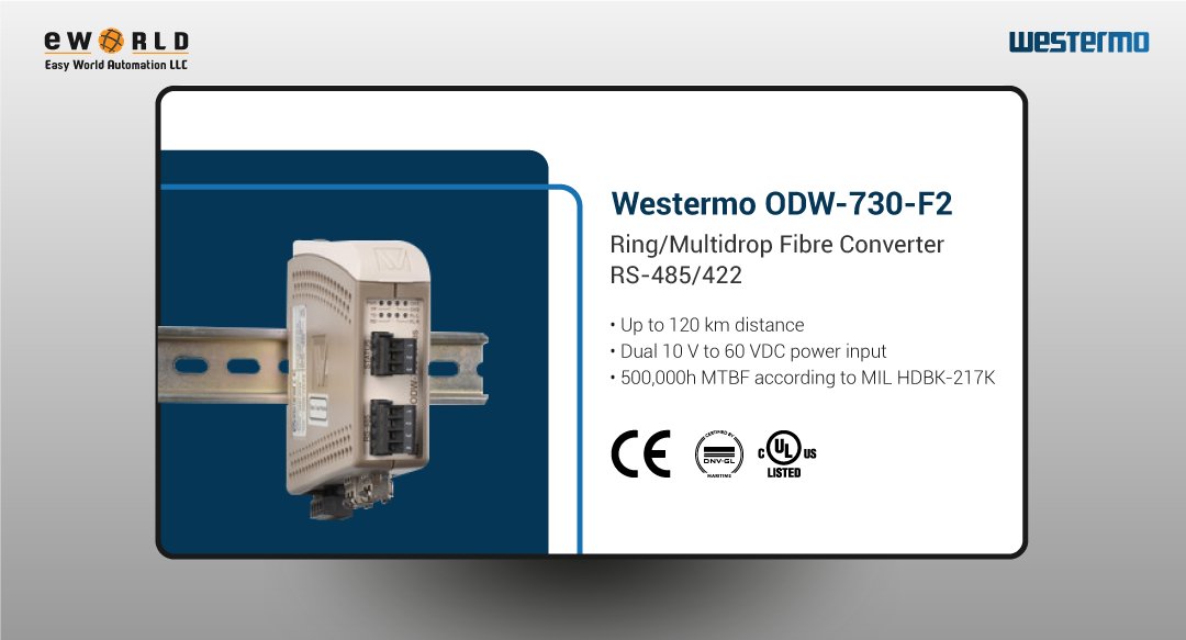 easyworldme's tweet photo. Westermo’s ODW-730-F2, A multidrop fiber converter that enables the use of fiber optic cables on RS-422/485 networks!
https://t.co/zqtOBc0Uw5
#EasyWorldAutomation #Westermo #SerialToFiber #Converter https://t.co/HzAVRvYAFW