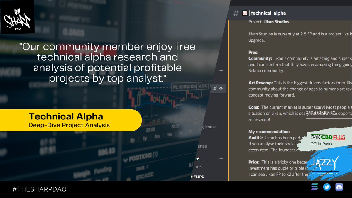 TheSharpDAO's tweet image. Our community members enjoy free technical alpha, research and analysis of potential profitable #SolanaNFTs by top analyst! 

Join the Sharp fam today! Dm 4 invite.

#nftcommunity #nft #alpha #daos