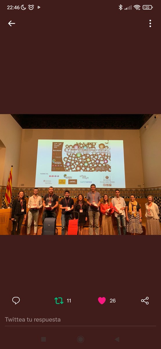 Maribel_h_a's tweet photo. Congratulations! to the winners of #8thMetNet:
Oral communication awards:
1st J. Infante-Menéndez @ijorgem
2nd N. Goikoetxea @NaroaGoiko
3rd A. Blasco Roset @blascoroset
Poster awards:
1st M. F. Perez-Browne
2nd J. García-Chica @Huzu151
3rd I.Martinez-Ruiz @InmaMR96 https://t.co/lYKpa1XrjZ