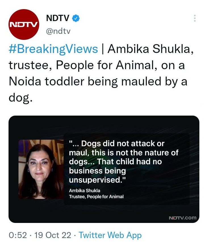 A 7-month-old child was mauled to death by stray dogs. His parents are construction workers and were engaged in work at the time of the incident. 'Had no business being unsupervised' is an insensitive statement that shows the elitism and lack of empathy of upper-class Indians.