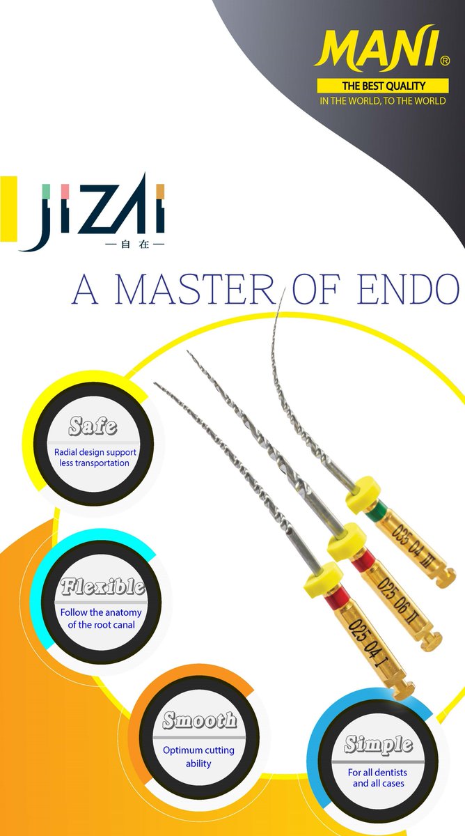 ManiMedicalInd's tweet photo. Preparing glide paths for your rotary #MadeEasy by JIZAI GLIDER #13/04 (21mm & 25mm)
#biomechanical #preparations #MadeEasy with #jizai #NiTiRotaryFiles which are #madeinjapan with #exquisite #craftmanship & #supreme #perfection to provide #safety & #refinedpreparation
Call today https://t.co/JS5kQOmgmT
