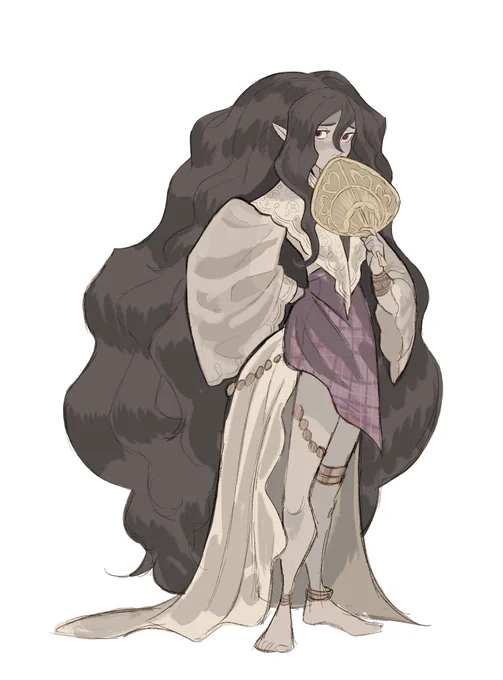 Omggg hi guys! For FilAm History Month, Im running a free dnd character design workshop for teens in long beach this saturday. I drew this little half elf diwata sorceress for the class lol. If you are  interested you can rsvp   