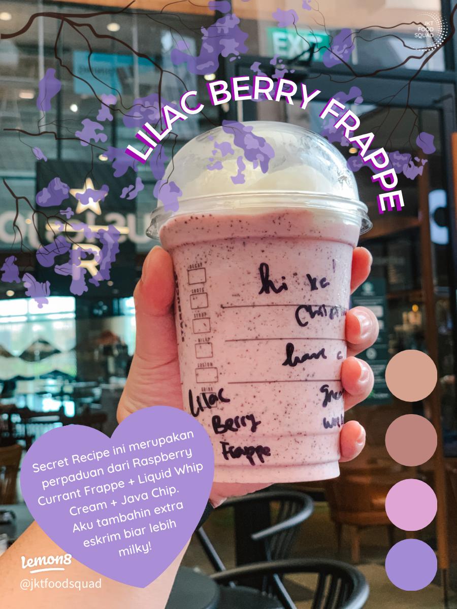 IndonesiaLemon8's tweet photo. Hari rabu waktunya starbucks secret recipe pakai promo buy one get one nya dari Starbucks ! 😉

✨Lilac Berry Frappe 
Raspberry Currant Frappe + Extra Liquid Whip Cream &amp; Java Chip + Ice Cream

IDR 80,000 for Lilac Berry Frappe - Grande

Cocok banget buat BTS ARMY nih 😉✨💜 https://t.co/daZiymqDAq