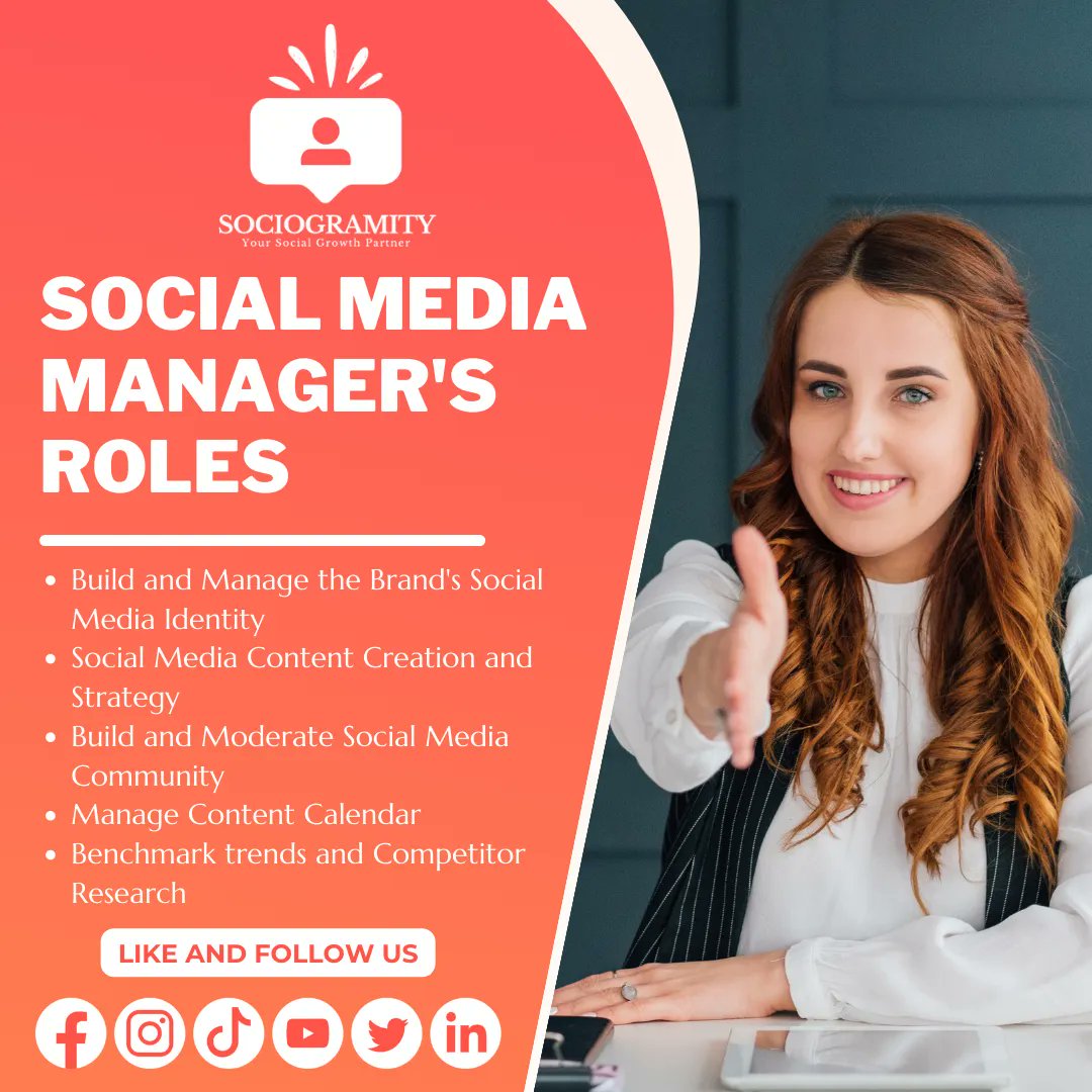 Sociogramity's tweet photo. "𝐒𝐎𝐂𝐈𝐀𝐋 𝐌𝐄𝐃𝐈𝐀 𝐌𝐀𝐍𝐀𝐆𝐄𝐑'𝐒 𝐑𝐎𝐋𝐄𝐒 🤷

"Like and Follow us for more: 
https://t.co/tfbeMVv8zJ" 
 
#sociogramity #yoursocialgrowthpartner  #socialmediamanagement #businessgrowth  #freelancingph https://t.co/IiqPfluEur