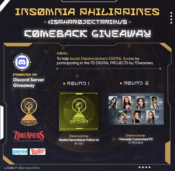 InSomnia_Ph's tweet photo. #ISPHProjectPrimus Boosting Project✌️
To all FiloSomnias who participated in 7D's project we have a giveaway exclusively for our discord members. You can join our server to enter the GA, read the mechanics in #announcements channel🫶✌️
Validation of entries will be this weekend https://t.co/SIFOb9J1M8