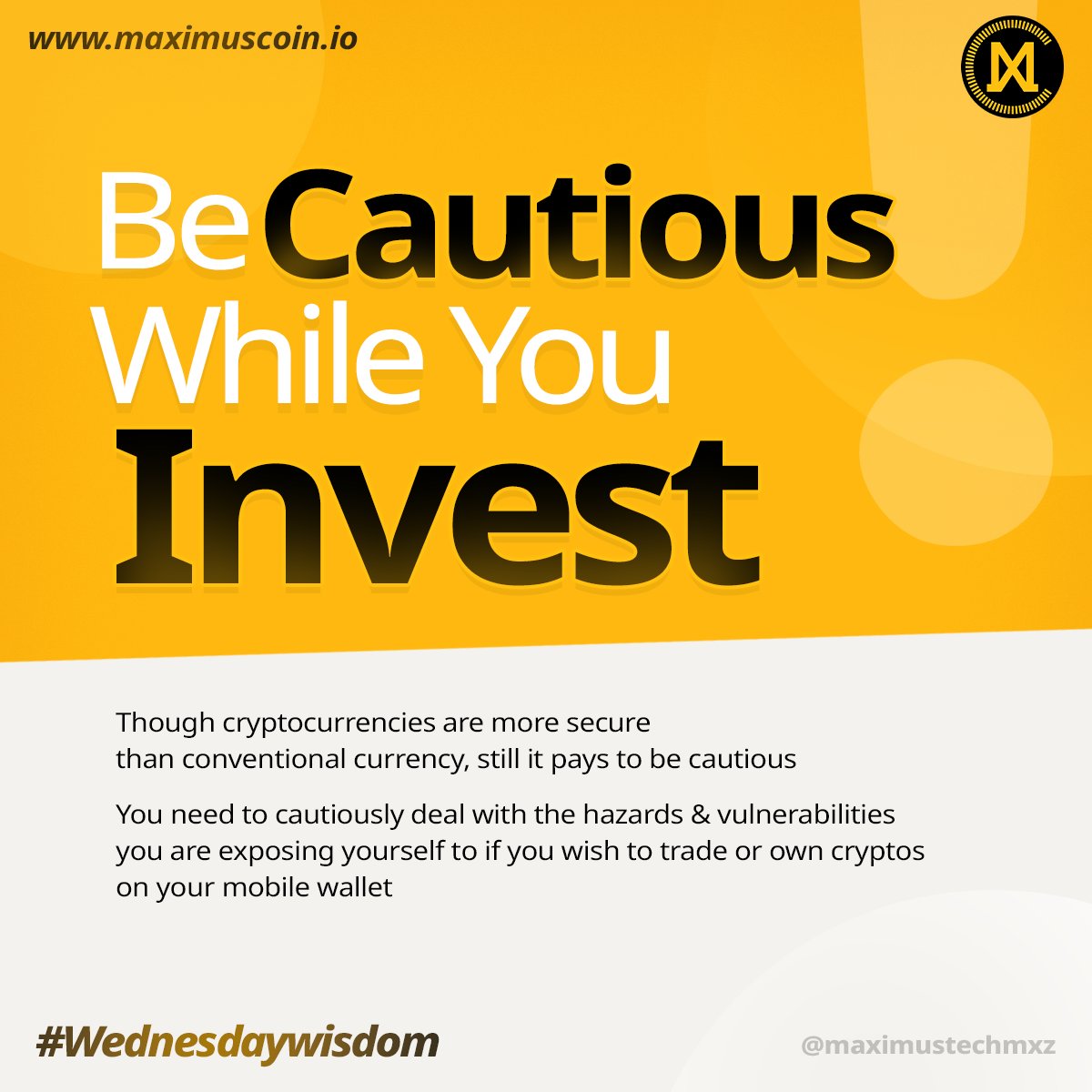 maximustechmxz's tweet photo. When it comes to #cryptocurrencies ,one of the biggest challenges for #investors is not getting caught up in the hype.
It’s important, as with any other #Investment ,to do your #research .
#wednesdaywisdom
#maximustech #mxz #web3 #cryptocommunity #decentralizationisthesolution https://t.co/WsSxivDQMd