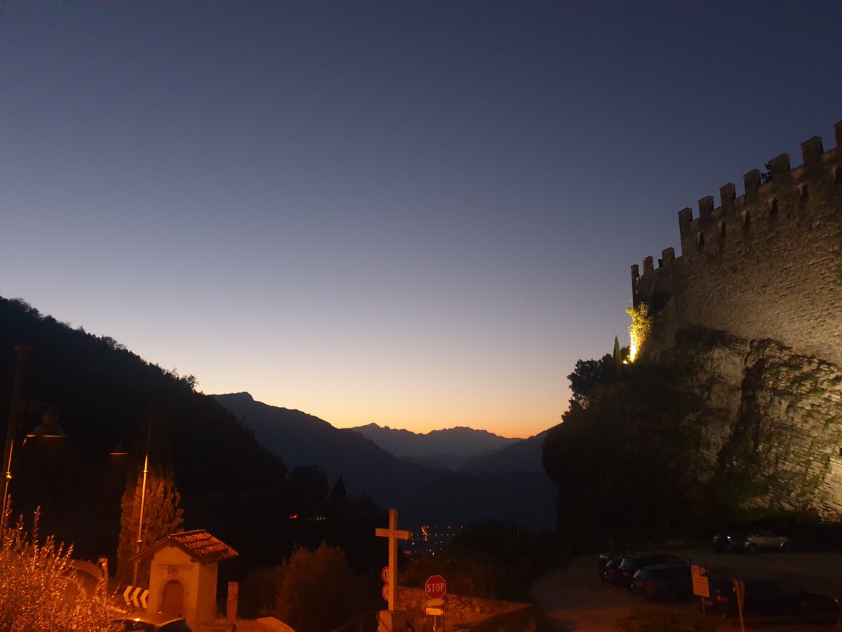 Lake Garda is down there somewhere time for a coffee while the sun  pops up.