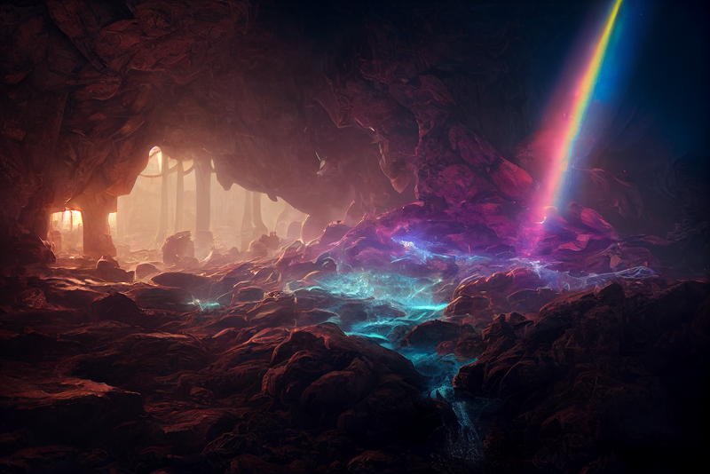 Thaeyne's tweet photo. And for the first time in a long time Iβm alright β Wizardpunk magic cave #midjourney #midjourneyAi #AIArtwork #AIart #wizardpunk #magic https://t.co/WSKjKTXB0p
