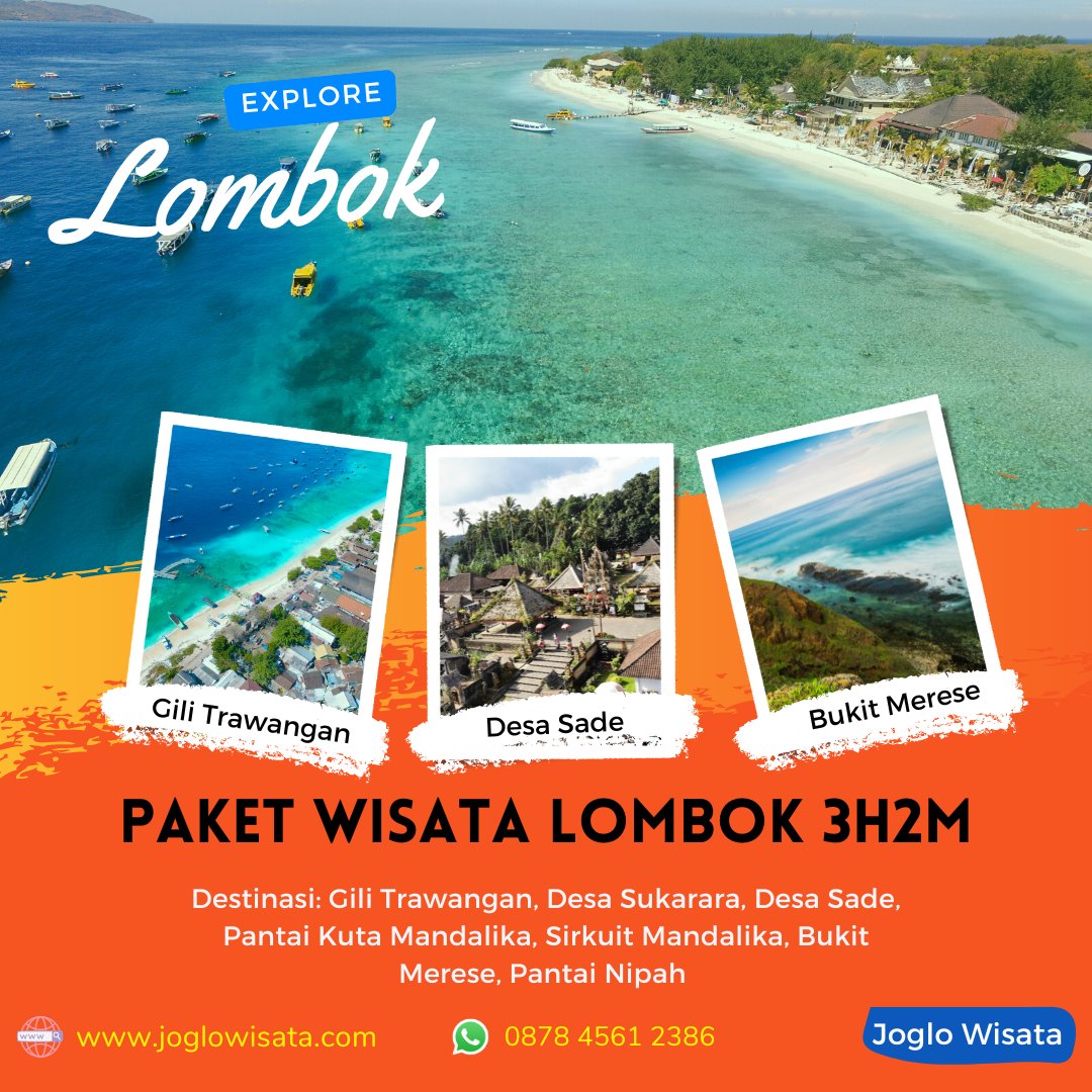joglowisata's tweet photo. Paket wisata Lombok 3h2m
Info π https://t.co/DI3lhliuls
#paketwisatalombok #pakettourlombok #explorelombok #liburandulu #wisataindonesia #liburanyuk #liburankekinian #liburanasik #liburanku https://t.co/jliAxA9Kk7