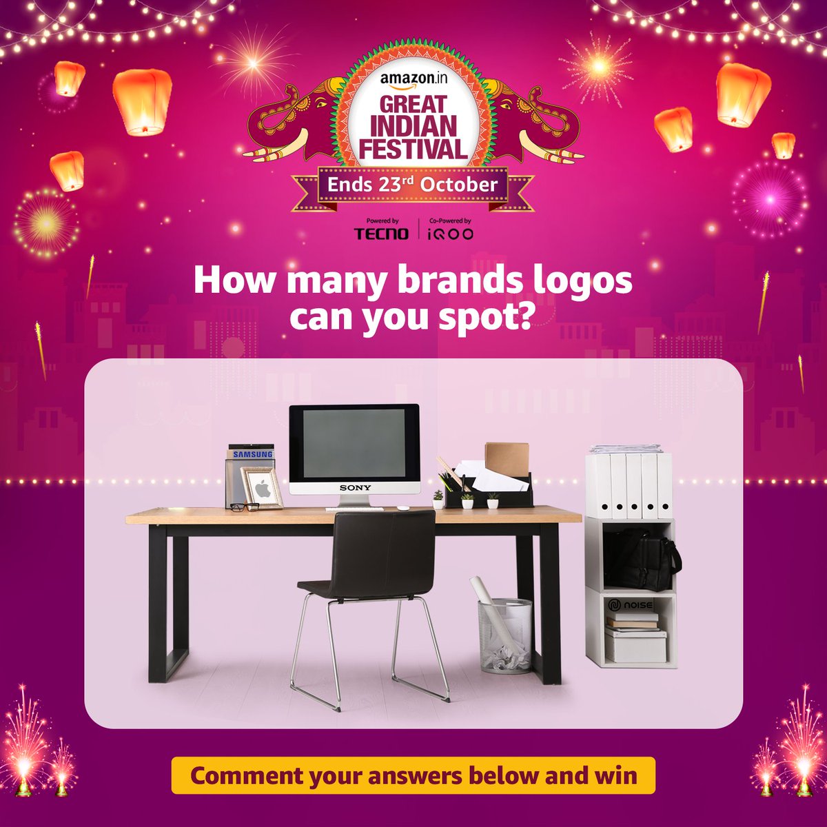 #ContestAlert
Few more days left to grab big deals on big brands at the #AmazonGreatIndianFedtival 
Here's your chance to win an Amazon voucher worth INR 5,000/- 
Don't forget to tag <a href="/amazonIN/">Amazon India</a> and use #AmszonSeLiya
#EndsSoon

T&amp;C Apply: bit.ly/AGIF22TC