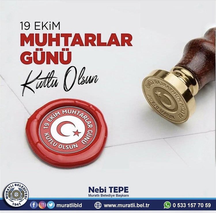 Vatandaşlarımıza hizmet yolunda en yakın mesai arkadaşlarımız olan, yerel yönetimlerin vazgeçilmez unsuru değerli muhtarlarımızın “19 Ekim Muhtarlar Günü’nü" kutluyor, çalışmalarında başarılar diliyoruz.
#MuhtarlarGünü